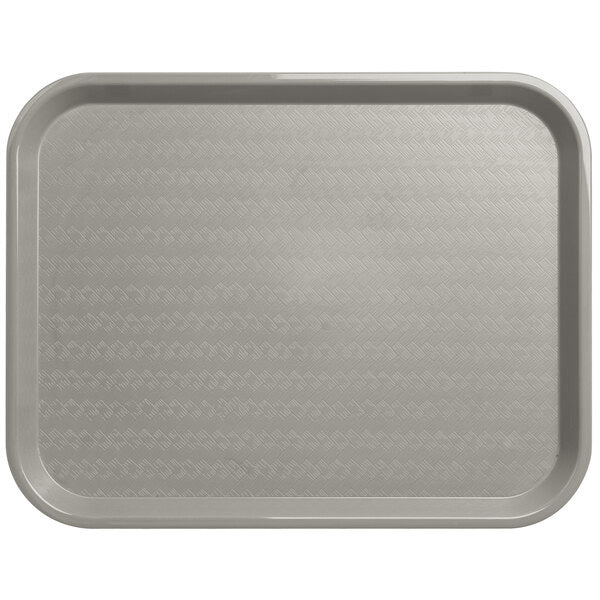 Gray tray with textured surface on a white background